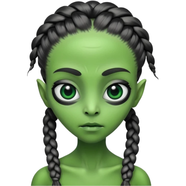 alien with braided hair emoji