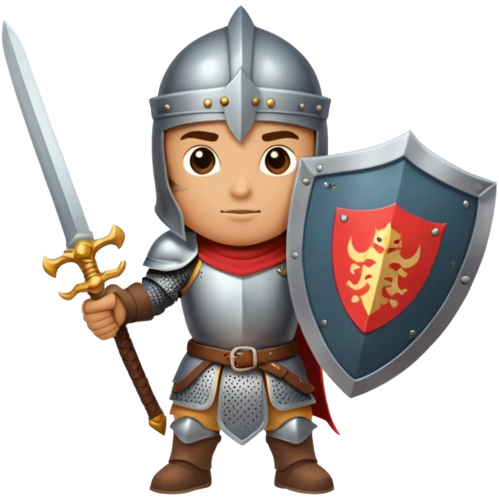 warrior knight character with sword and shield emoji