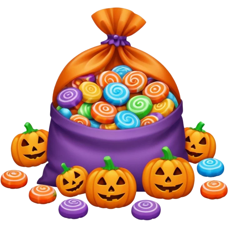 Halloween candies and candy bags emoji