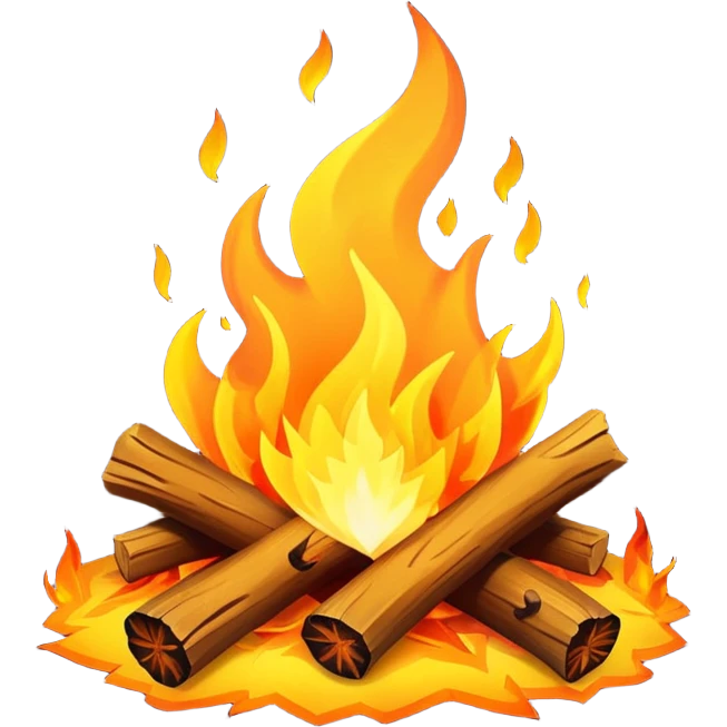 campfire with flames emoji