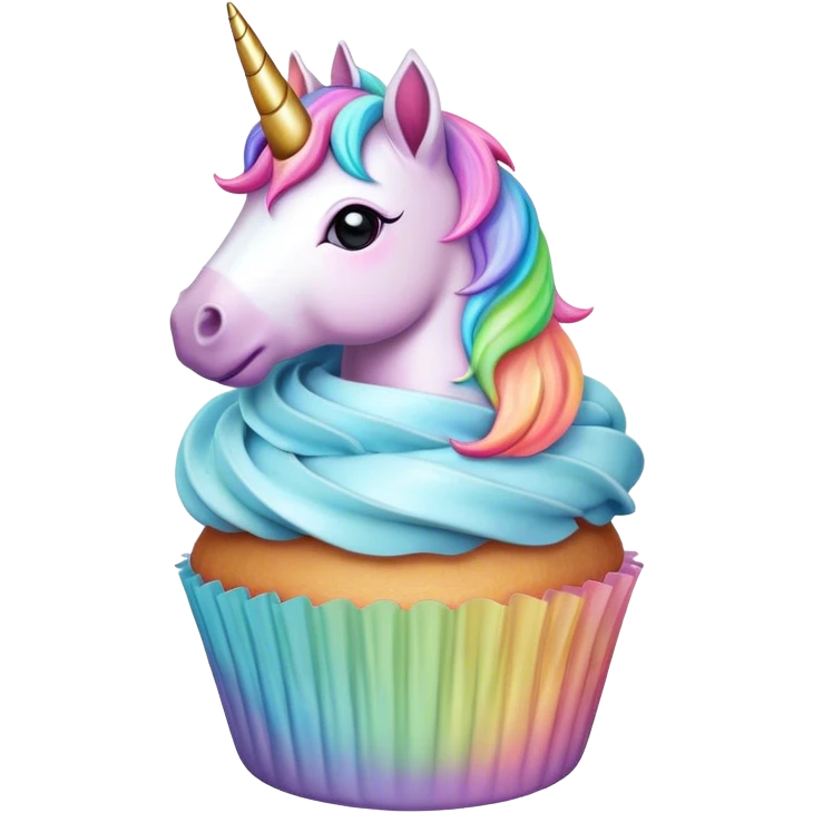  pastel rainbow unicorn cupcake emoji
