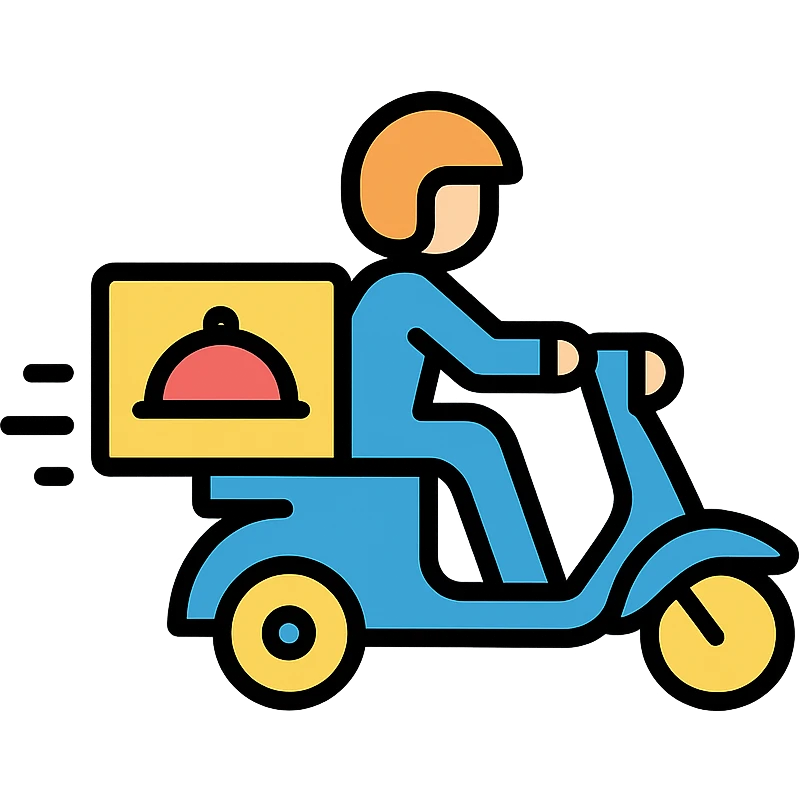 simple icon of food delivery emoji