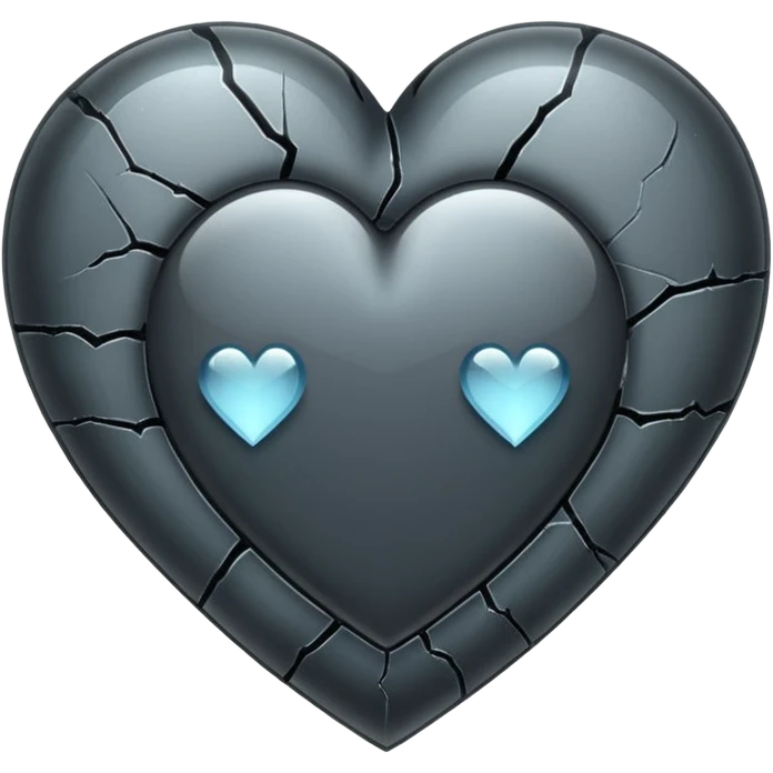 gothic heart with a cracked glass effect emoji