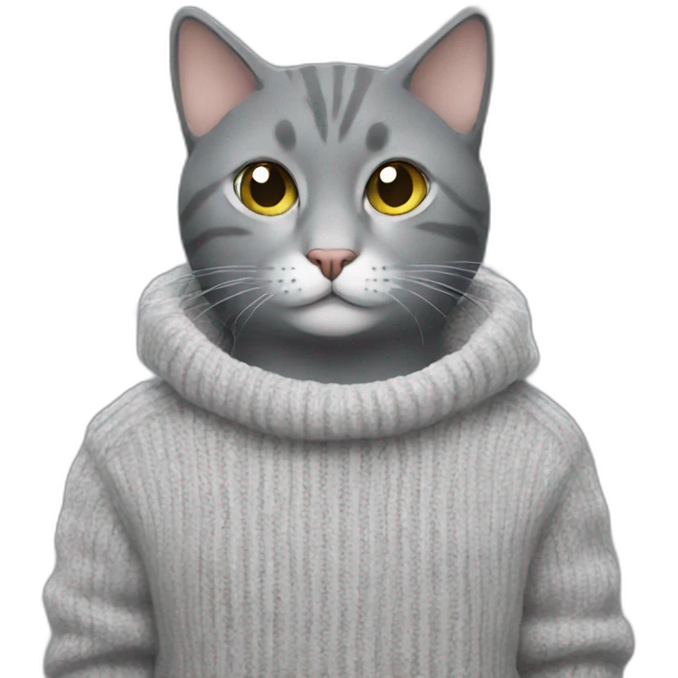 Grey Cat wearing a sweater  emoji