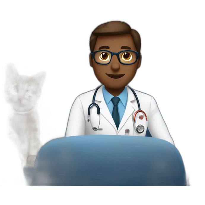 Doctor with cats in airplane emoji