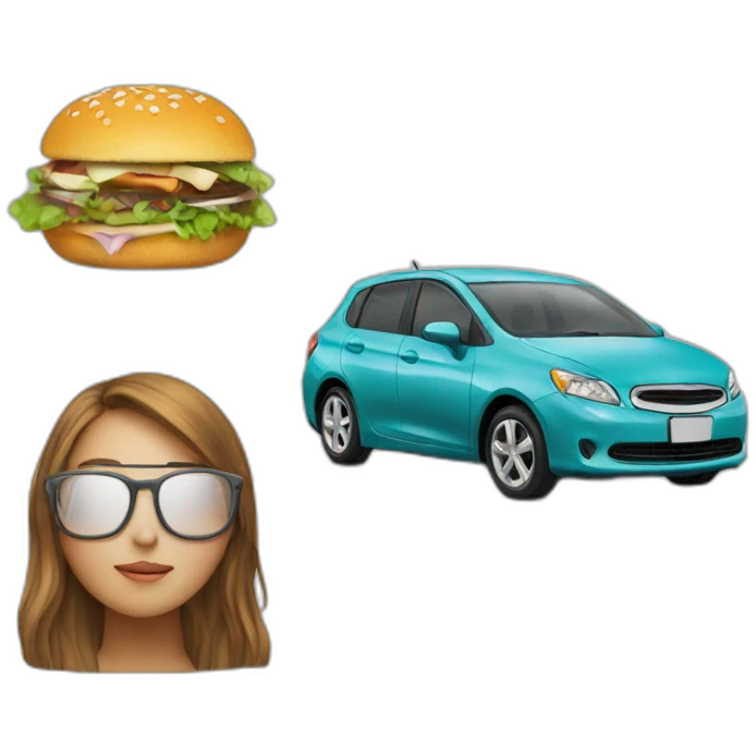 Student, food, car emoji