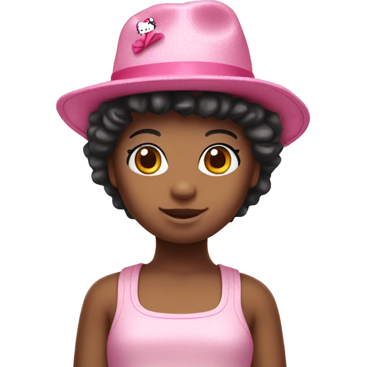 Hello kitty wearing a pink hat emoji