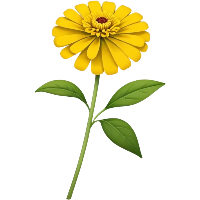 single Yellow Zinnia, straight stem emoji