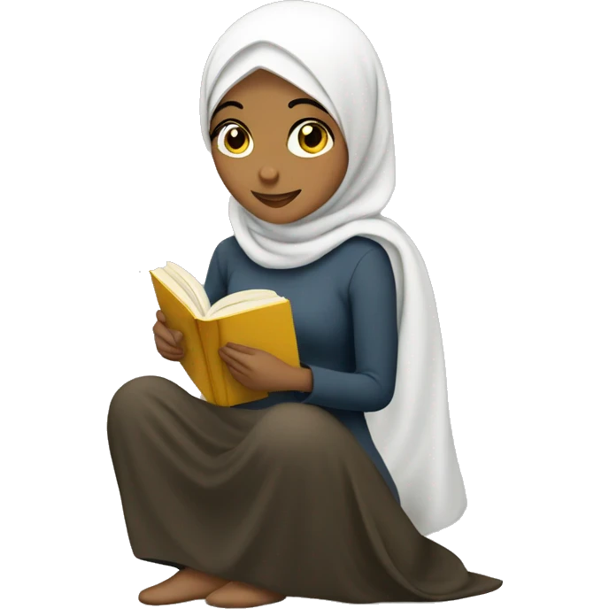 Hijabi reading book emoji