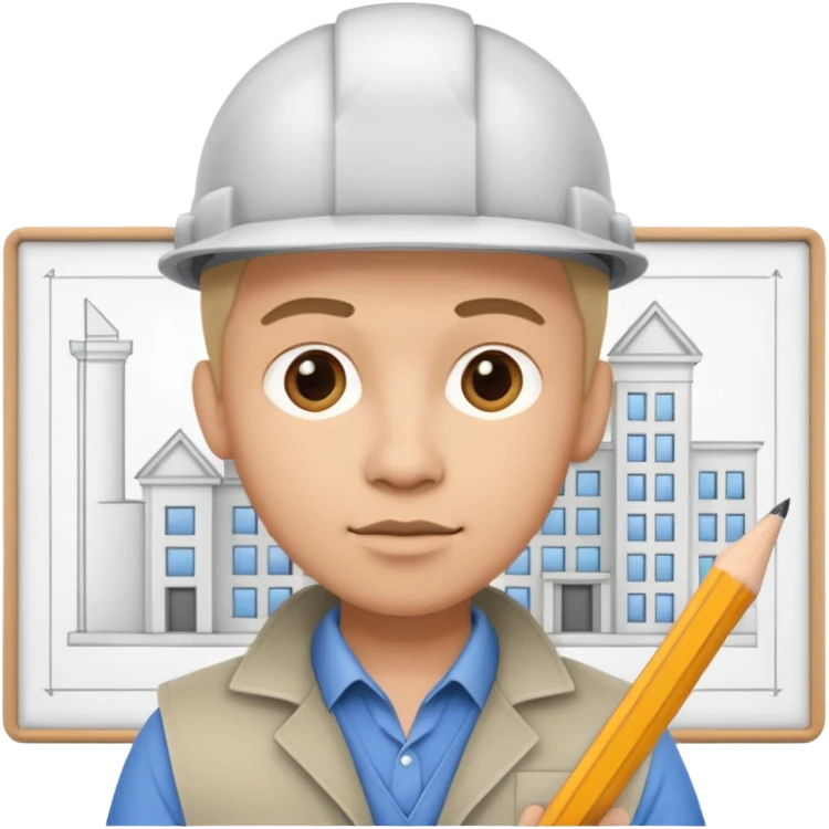Architecter drawing a building plan emoji