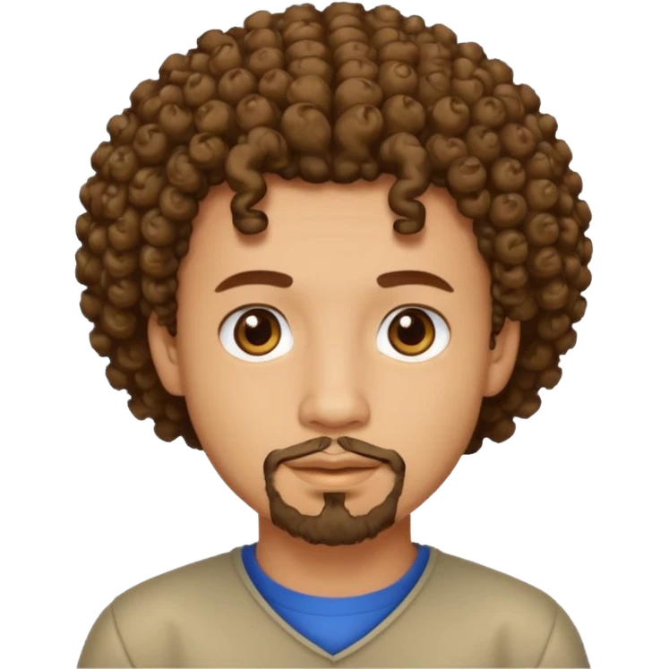 lightskin man with curly hair and goatee emoji
