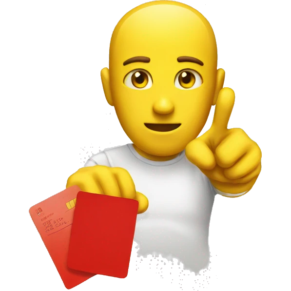 yellow emoji giving a red card emoji