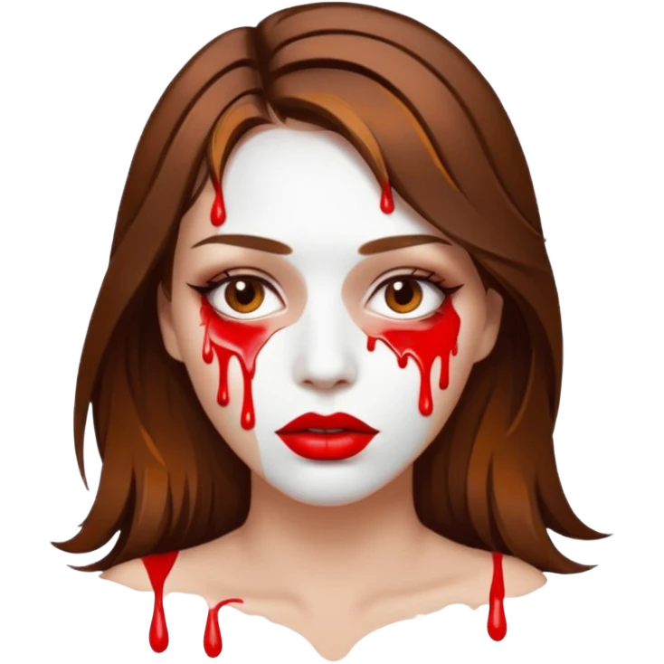 Brown Hair, Woman, white paint drip, face, hot, Sexy, lips emoji