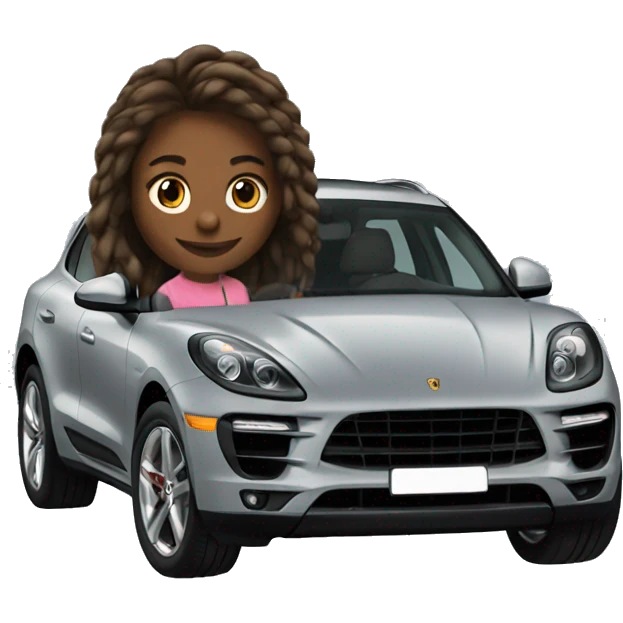 Girl driving macan emoji