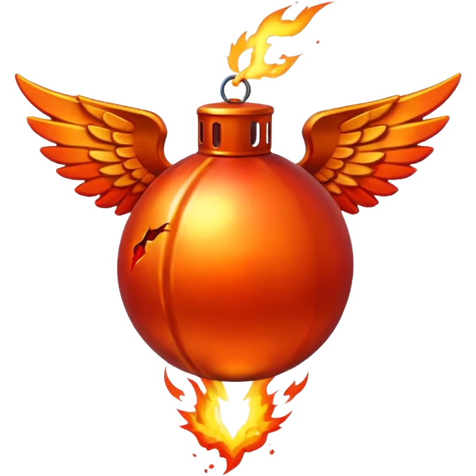  Lit Bomb with wings emoji