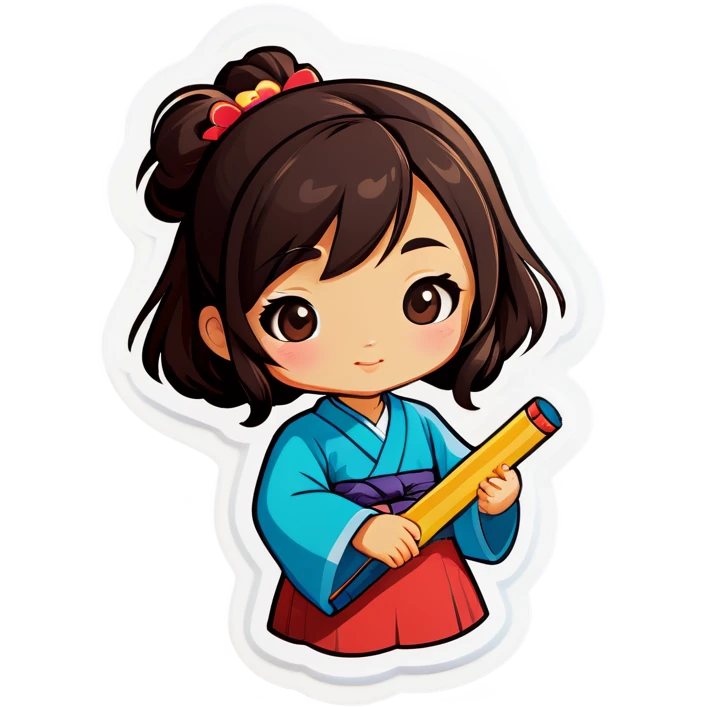 asian girl with classes emoji