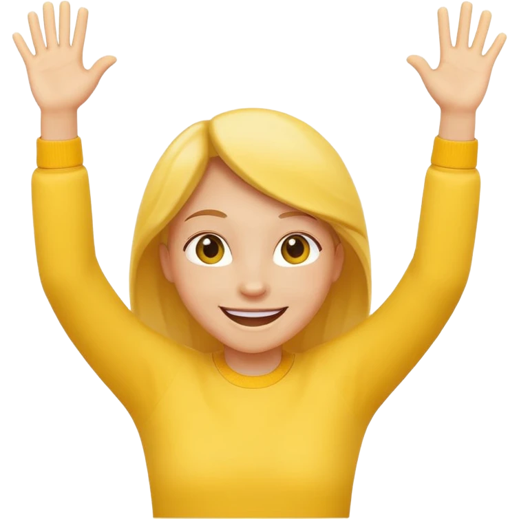 yellow character with hands up emoji