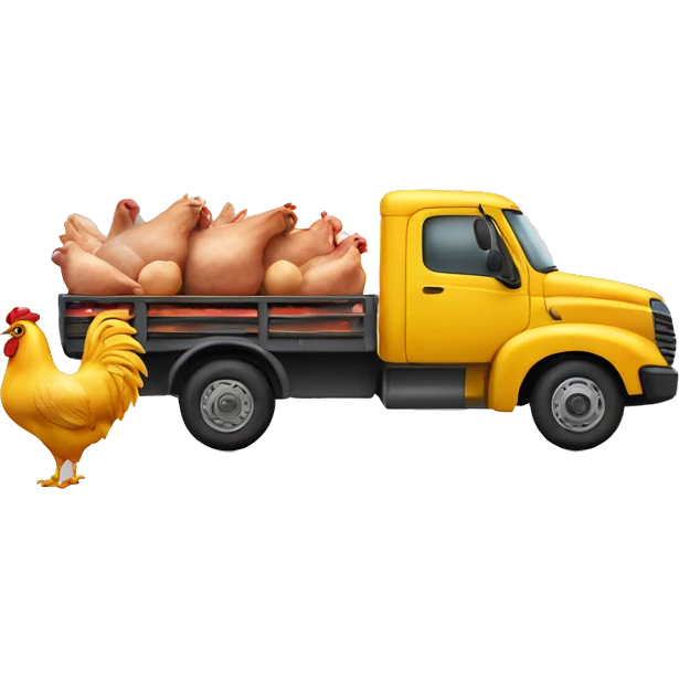 truck with poultry and and an airconditioning in the back emoji