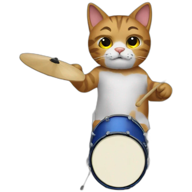 Cat play drums emoji