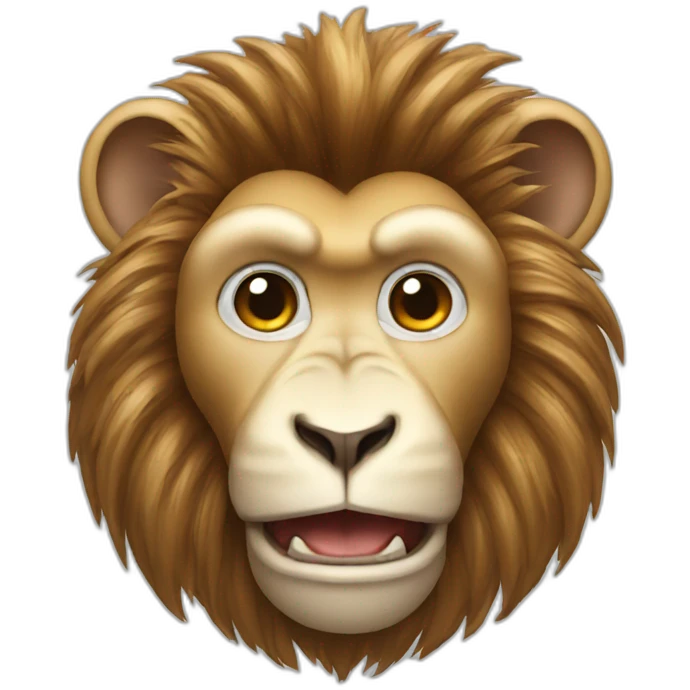 Monkey on lion emoji