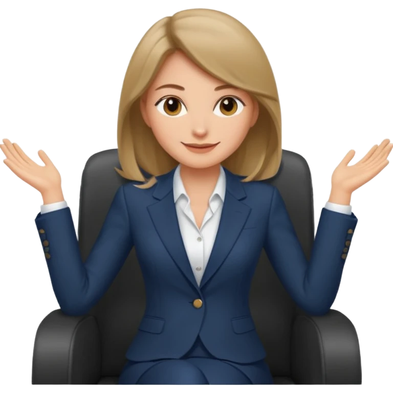 Девушка с темно русыми волосами которая начальник и она сидит красиво и счастлива  emoji