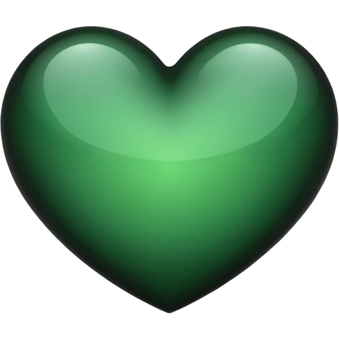 heart with black and green highlights emoji