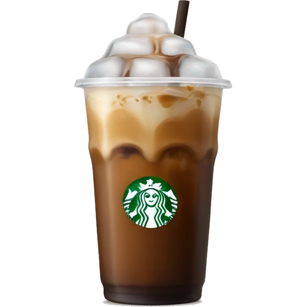 Starbuck ice coffee with ice cubes emoji