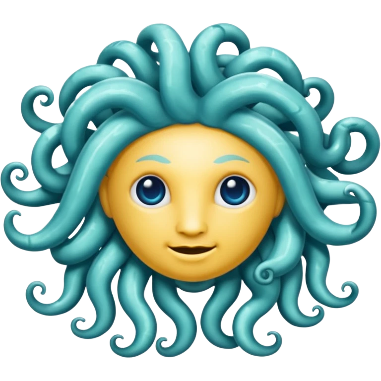 Una medusa azul claro emoji