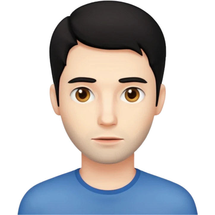 black haired ugly man emoji