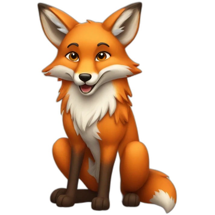 Cool Fox with a cool deer  emoji