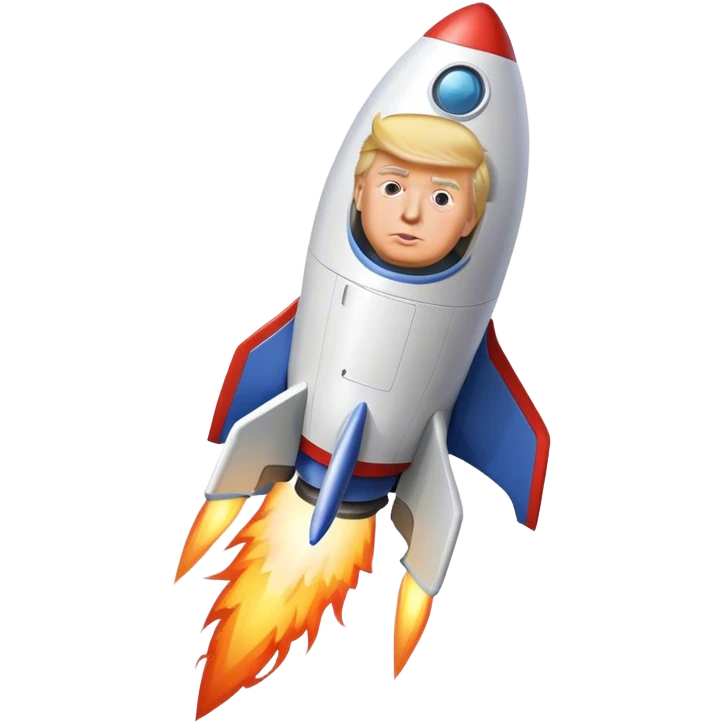 Donald trump on rocket emoji
