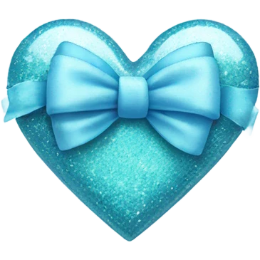 pastel blue sparkly heart with bow emoji