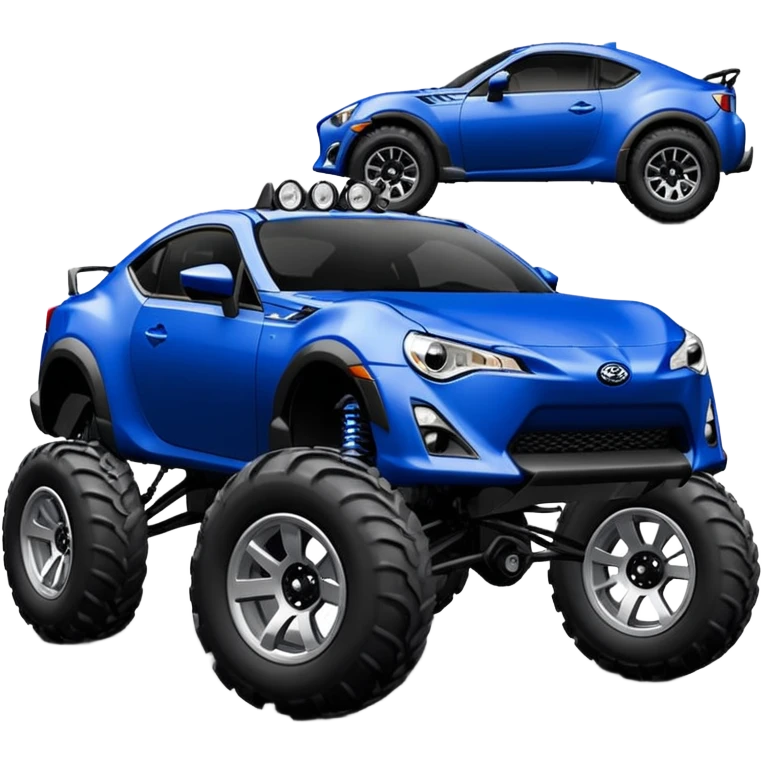 Ultramarine 2013 Off road blacked-out 4wd monster truck style scion fr-s with silver wheels  emoji