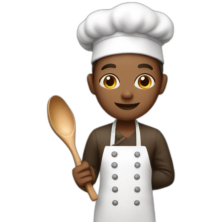 emojr chef holding wooden spoon emoji