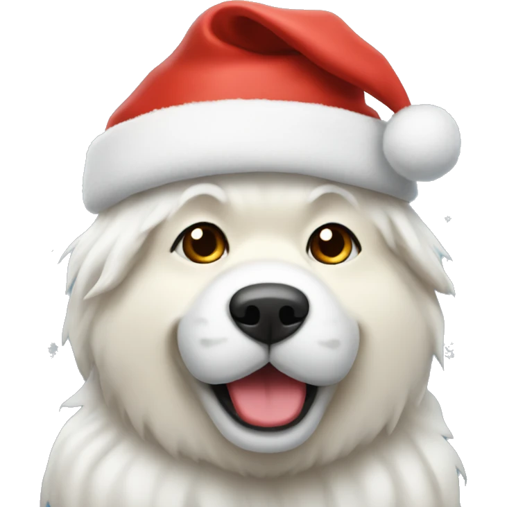 Samojede wearing a Christmas hat  emoji