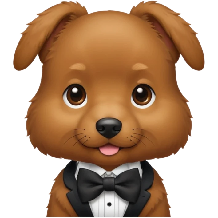 Preppy cute little brown dog emoji
