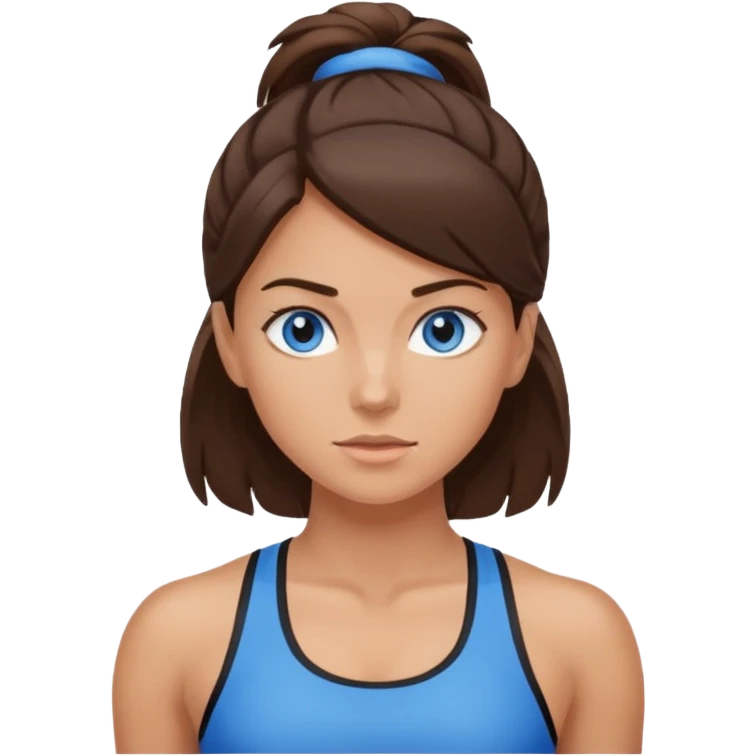 brunette hair blue eyes gym girl emoji