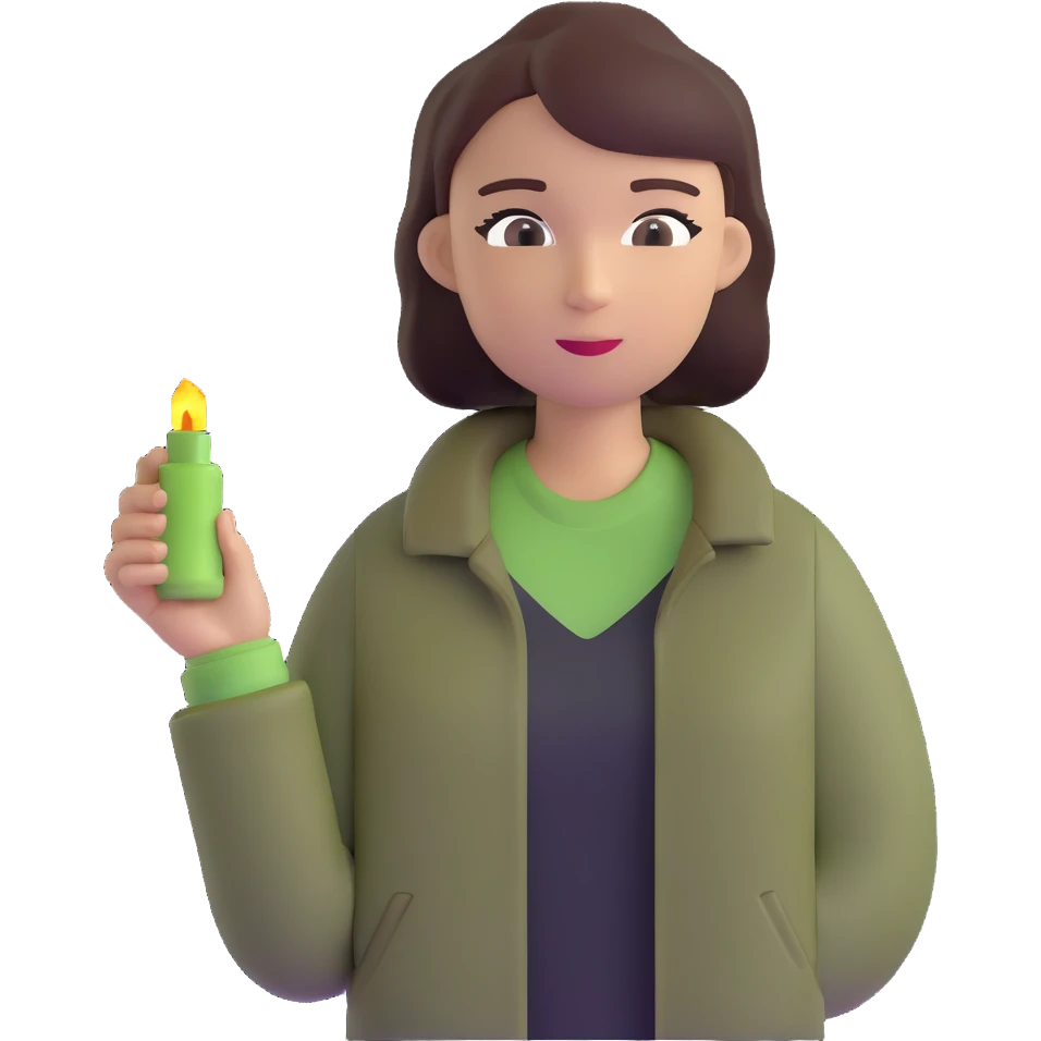 dark olive green jacket over a lighter green top emoji
