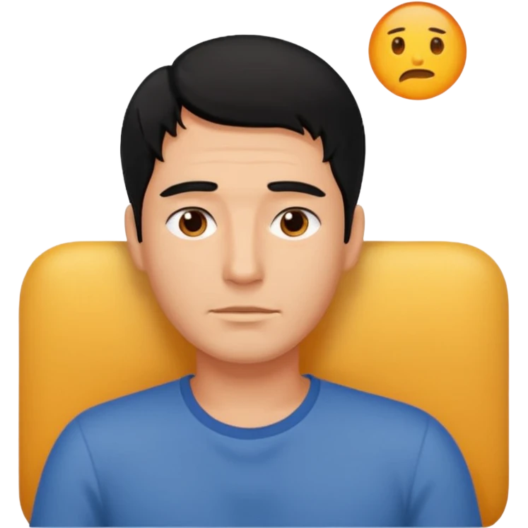 Sleepy man black hair emoji