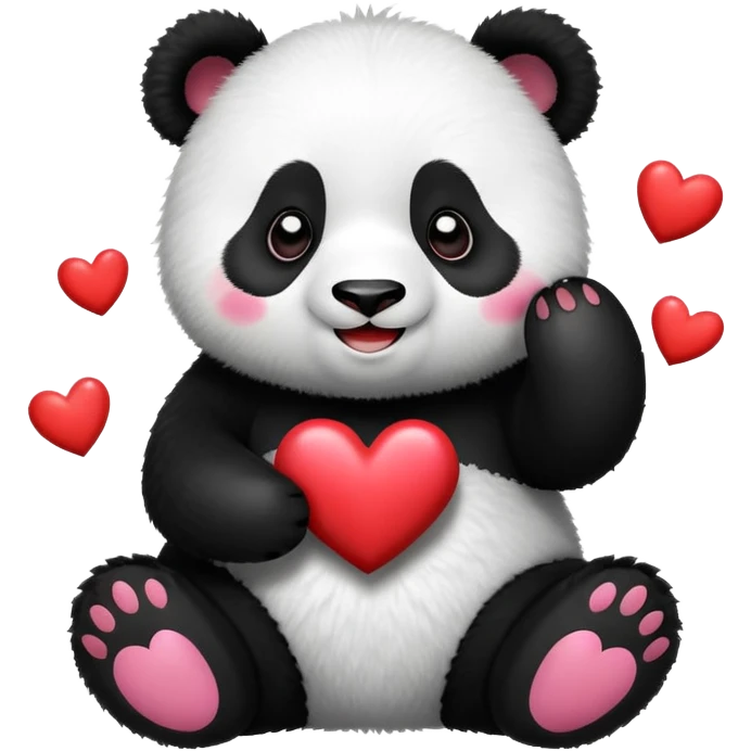 panda con tanti cuori intorno emoji
