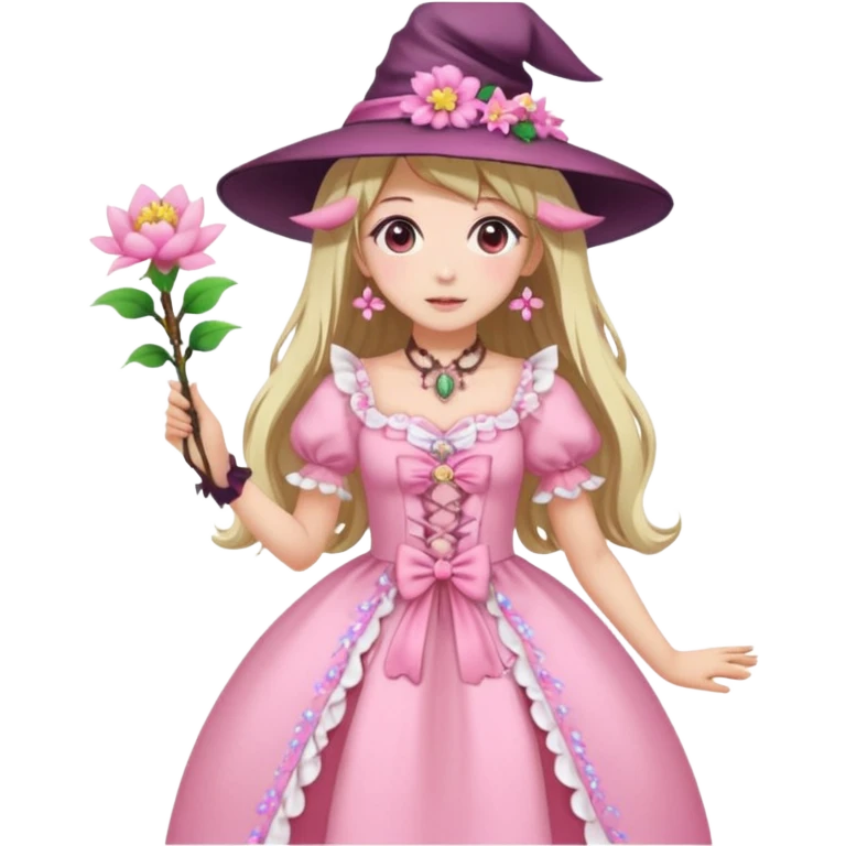 Pink Hime Gyaru Witch Flower Girl emoji