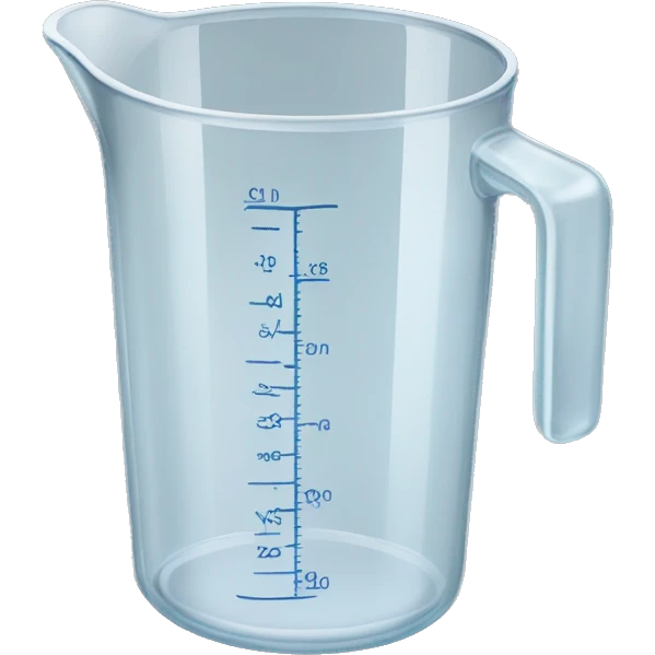 Realistic glass measuring cup emoji