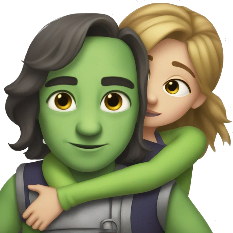 Sherek Hugging Fiona  emoji
