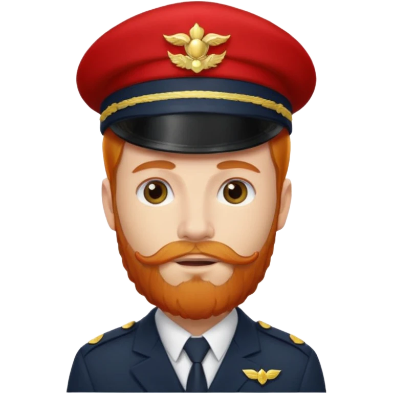 bellboy face long hair ginger bellboy red hat beard emoji