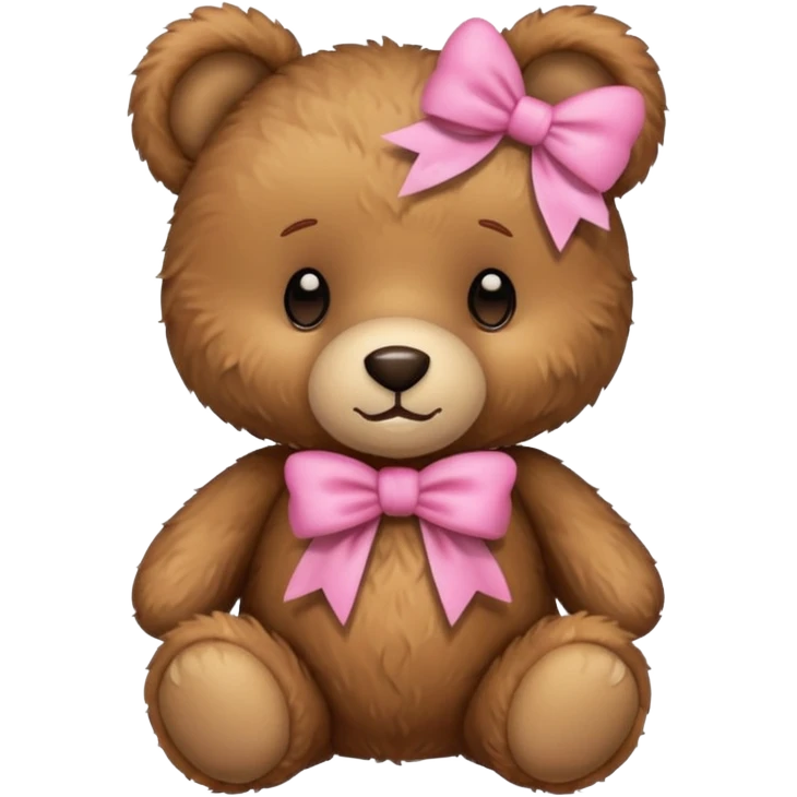 Cute teddy bear with a pink bow. emoji