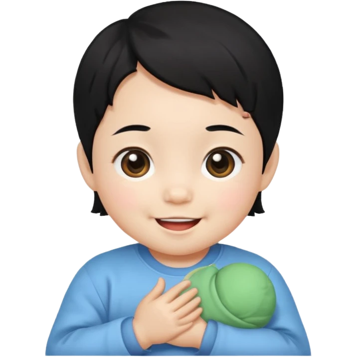 korean black hairbaby emoji