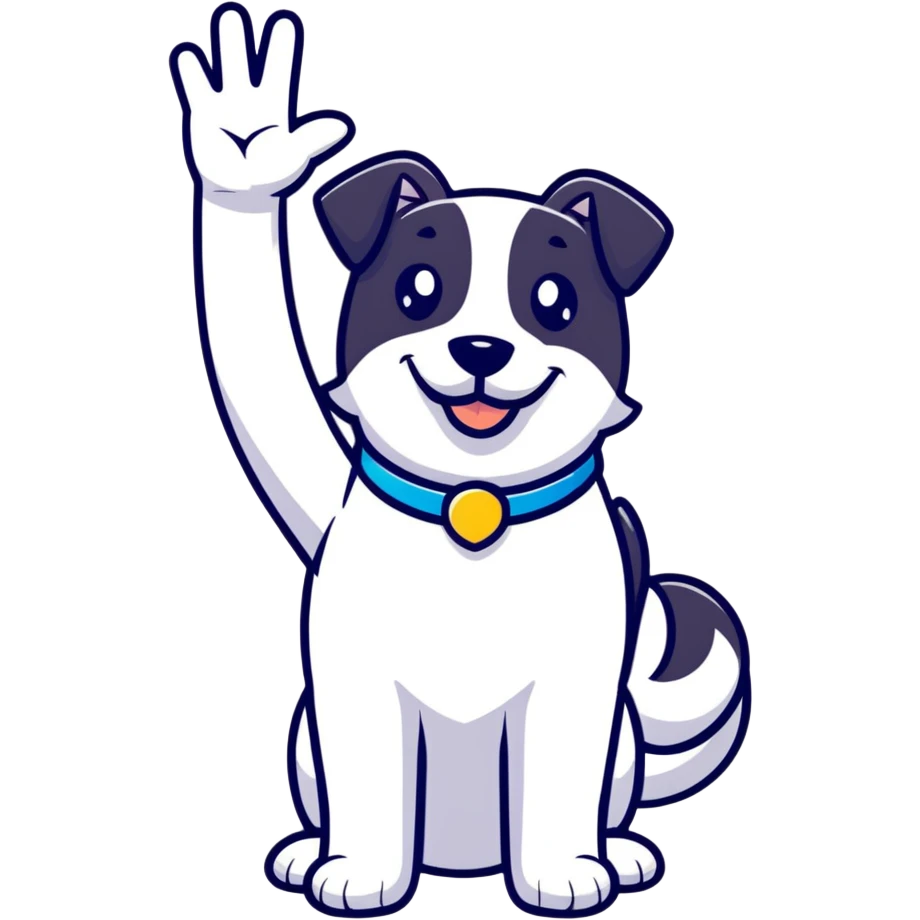 A proud cartoon dog giving a perfect OK hand gesture with sparkles all around emoji