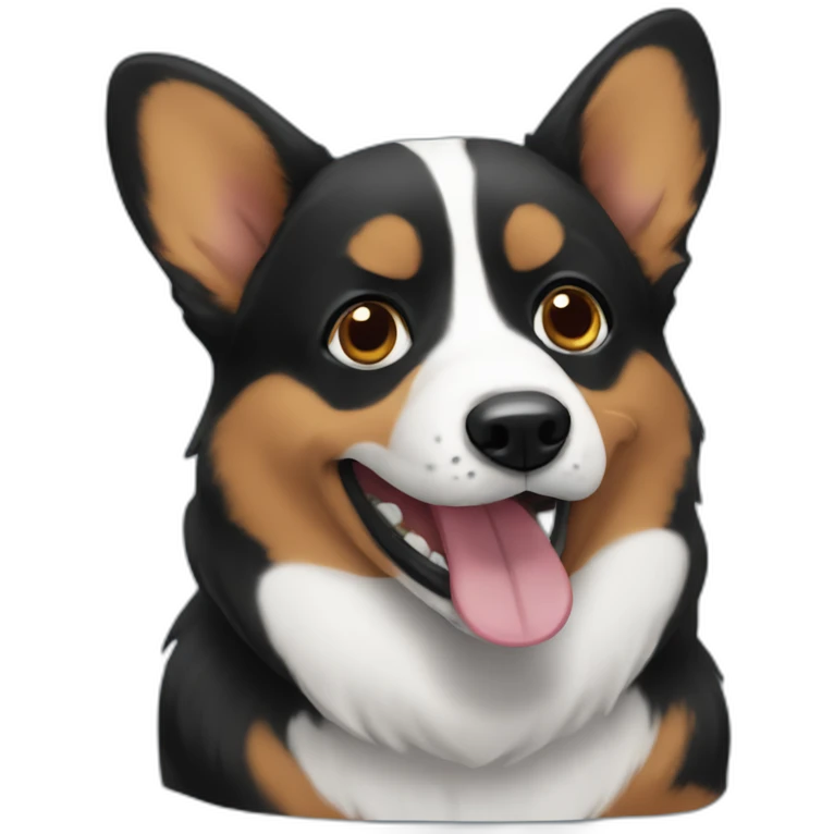 Black corgi hungry emoji