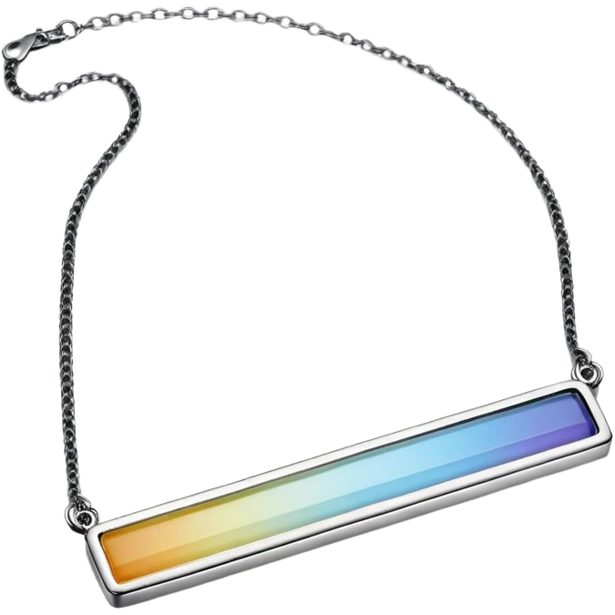 Tempering colors horizontal bar necklace  emoji
