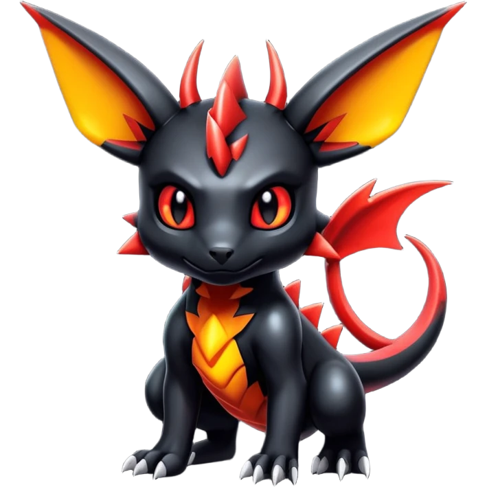 Shiny Badass Gothic Modern Futuristic Cute Guilmon-Umbreon-Salandit-hybrid emoji